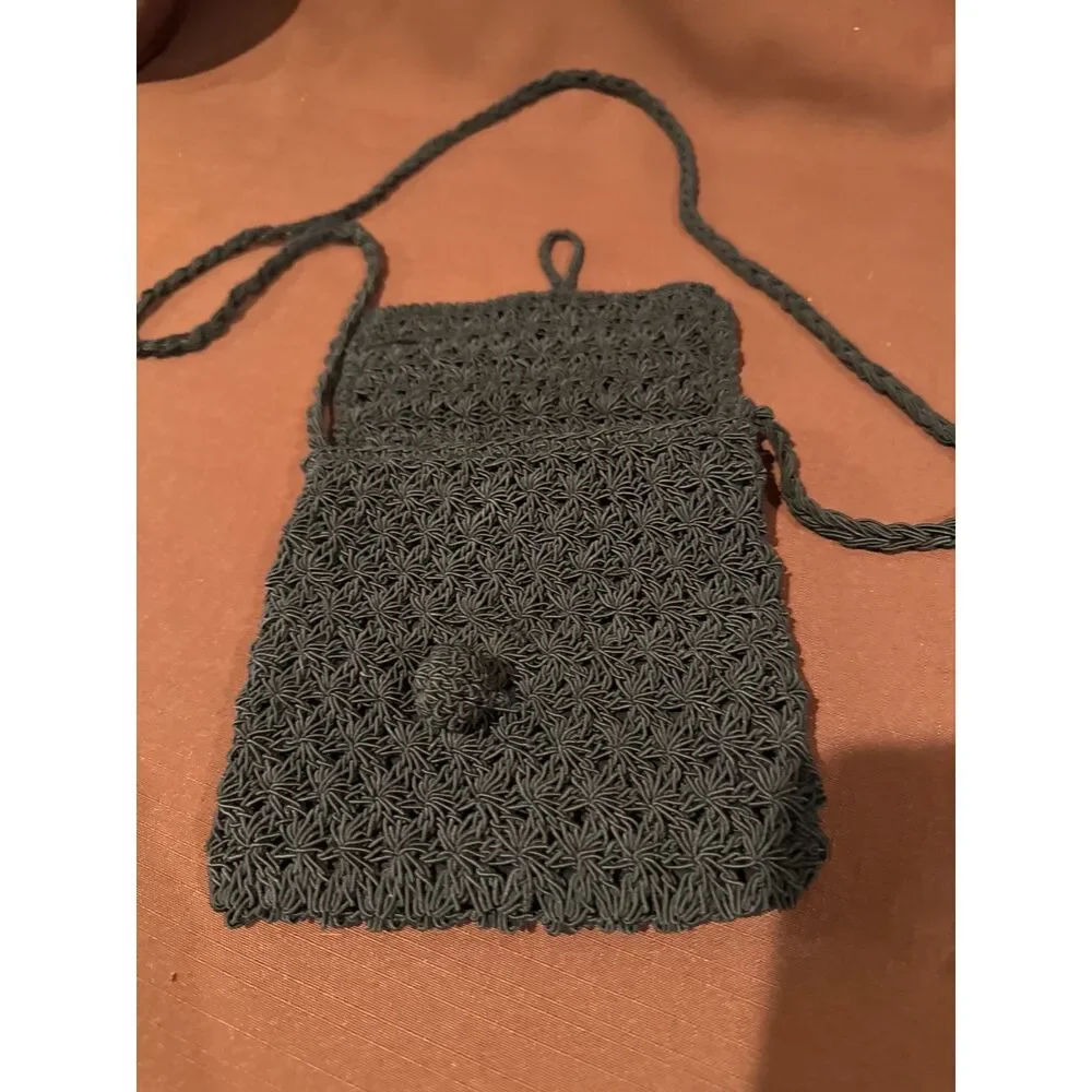 Black Crochet Bag Cross Body